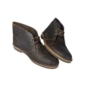 Clarks Bushacre 2 Leather Chukka Boots Men’s Size 9 Brown Distressed Desert Boot